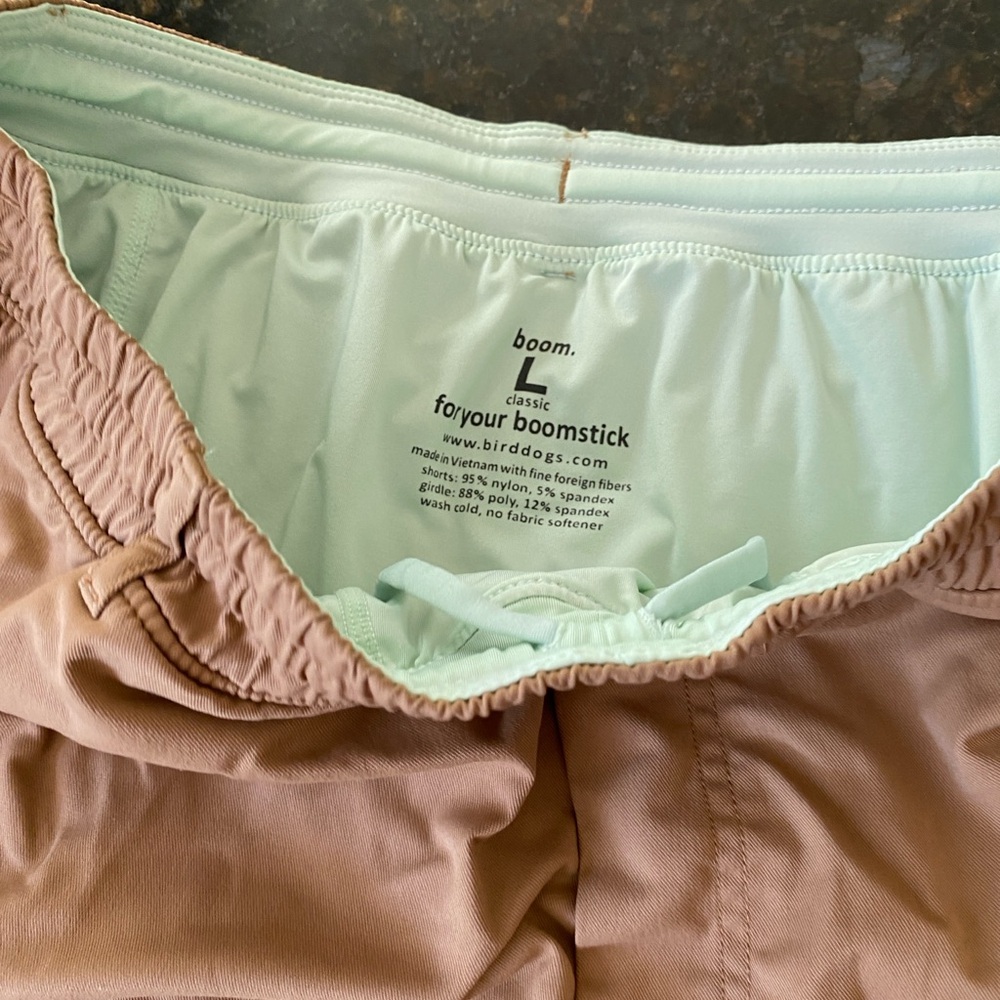 Birddogs mens large shorts brown green 2 in 1 - Picture 2 of 4